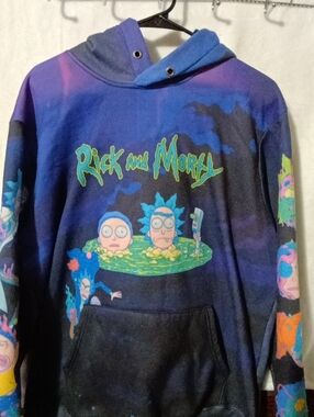 Rick and Morty Kids' Blue & Purple Graphic Pullover Hoodie